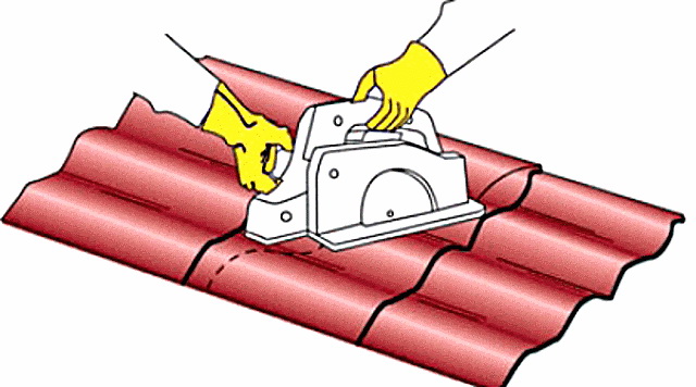 Порезка металлочерепицы